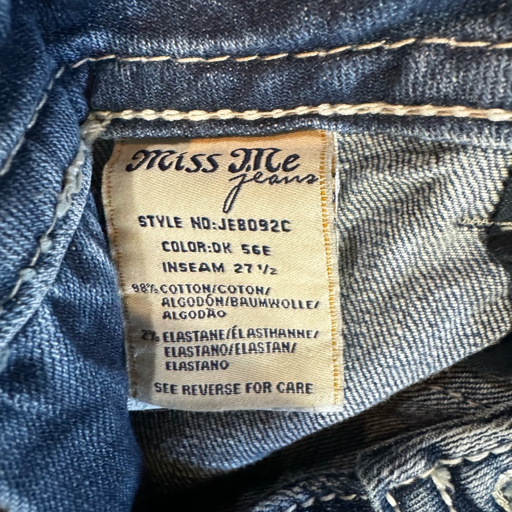 Women MissMe jeans, denim, size 33 inseam 27 1/2